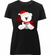 Жіноча преміум футболка Новорічний ведмедик Чорний Жіноча преміум футболка Новорічний ведмедик Чорний фото
