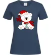 Женская футболка Новорічний ведмедик Темно-синий Женская футболка Новорічний ведмедик Темно-синий фото