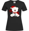 Женская футболка Новорічний ведмедик Черный Женская футболка Новорічний ведмедик Черный фото