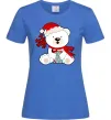Женская футболка Новорічний ведмедик Ярко-синий Женская футболка Новорічний ведмедик Ярко-синий фото