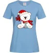 Женская футболка Новорічний ведмедик Голубой Женская футболка Новорічний ведмедик Голубой фото