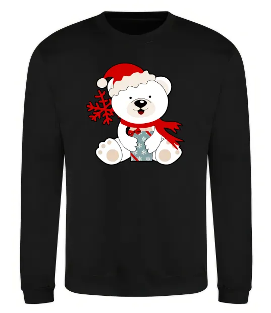 Свитшот Новорічний ведмедик Черный фото
