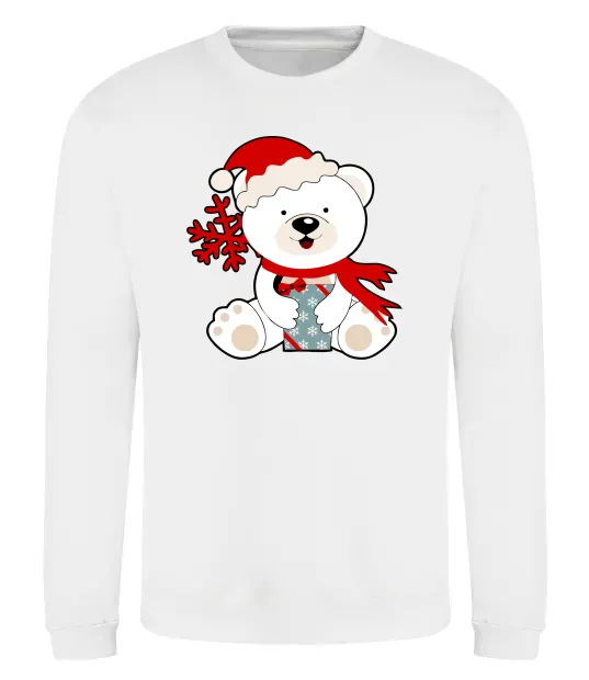 Свитшот Новорічний ведмедик Белый фото