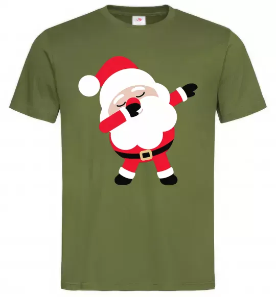 Мужская футболка Дід Мороз танцює Оливковый фото