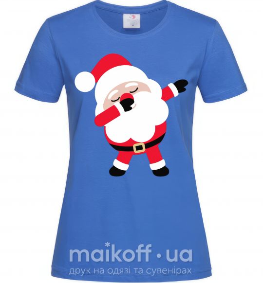 Женская футболка Дед Мороз танцует Ярко-синий фото