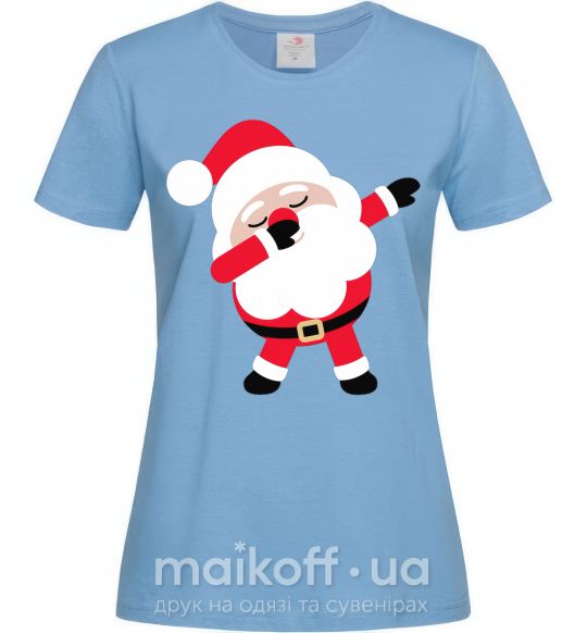 Жіноча футболка Дед Мороз танцует Блакитний фото