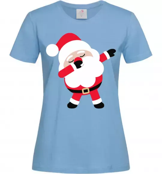 Жіноча футболка Дід Мороз танцює Блакитний фото