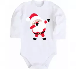 Детский боди Дід Мороз танцює Белый фото