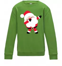 Дитячий світшот Дід Мороз танцює Лаймовий фото