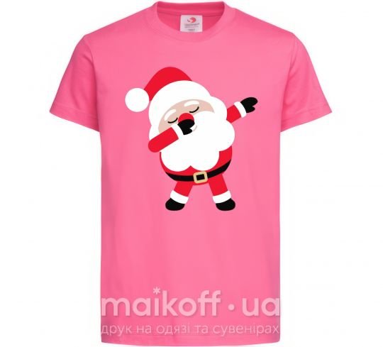 Детская футболка Дед Мороз танцует Ярко-розовый фото