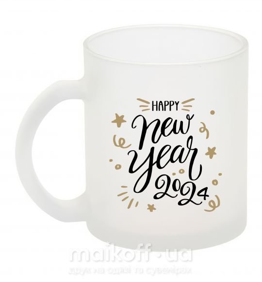 Чашка стеклянная Happy New year 2024 Фроузен фото