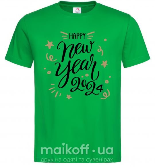 Чоловіча футболка Happy New year 2024 Зелений фото