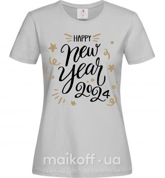 Жіноча футболка Happy New year 2024 Сірий фото