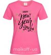 Жіноча футболка Happy New year 2024 Яскраво-рожевий фото