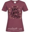 Женская футболка Happy New year 2024 Бордовый фото