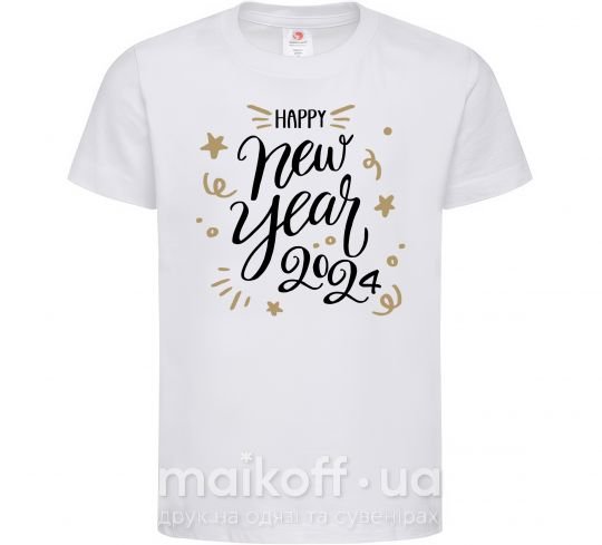 Дитяча футболка Happy New year 2024 Білий фото