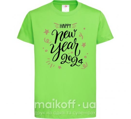 Дитяча футболка Happy New year 2024 Лаймовий фото