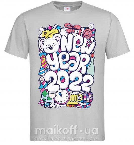 Мужская футболка Mouse New Year 2022 Серый фото