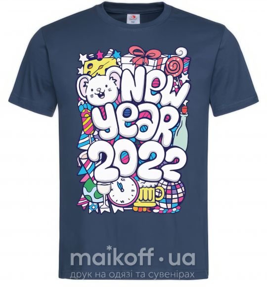 Мужская футболка Mouse New Year 2022 Темно-синий фото
