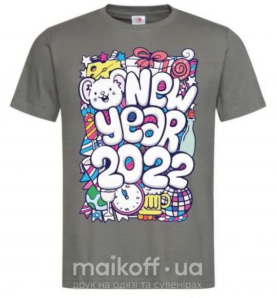 Мужская футболка Mouse New Year 2022 Графит фото