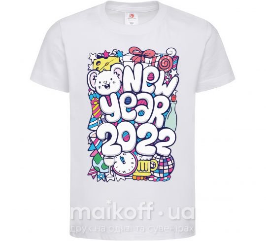 Дитяча футболка Mouse New Year 2022 Білий фото