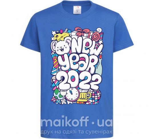 Дитяча футболка Mouse New Year 2022 Яскраво-синій фото