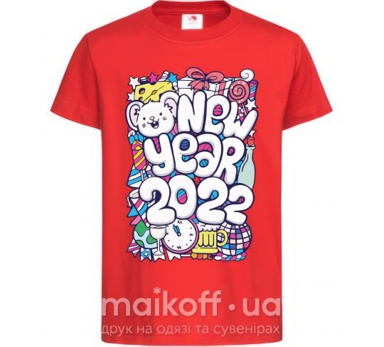 Дитяча футболка Mouse New Year 2022 Червоний фото