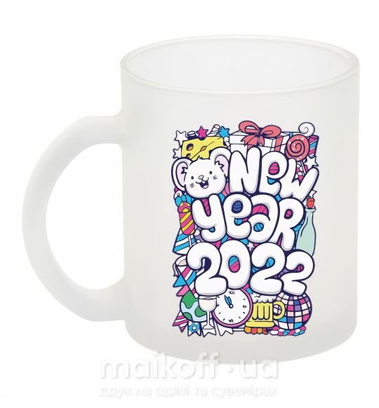 Чашка скляна Mouse New Year 2022 Фроузен фото