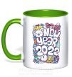 Чашка с цветной ручкой Mouse New Year 2022 Зеленый фото