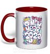 Чашка з кольоровою ручкою Mouse New Year 2022 Червоний фото