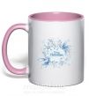 Чашка с цветной ручкой Merry Christmas snow Нежно розовый фото