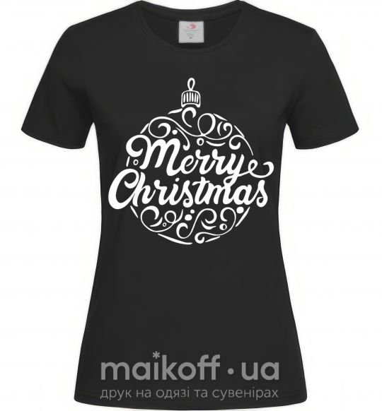 Женская футболка Merry Christmas toy Черный фото