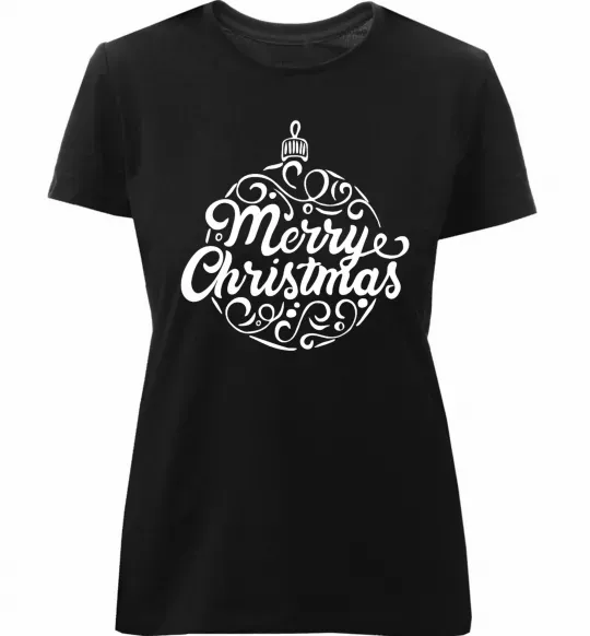 Женская премиум футболка Merry Christmas toy Черный фото