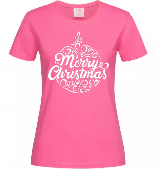 Женская футболка Merry Christmas toy Ярко-розовый фото