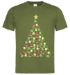 Мужская футболка Ялинка з гірлянди Оливковый фото