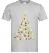Мужская футболка Ялинка з гірлянди Серый фото