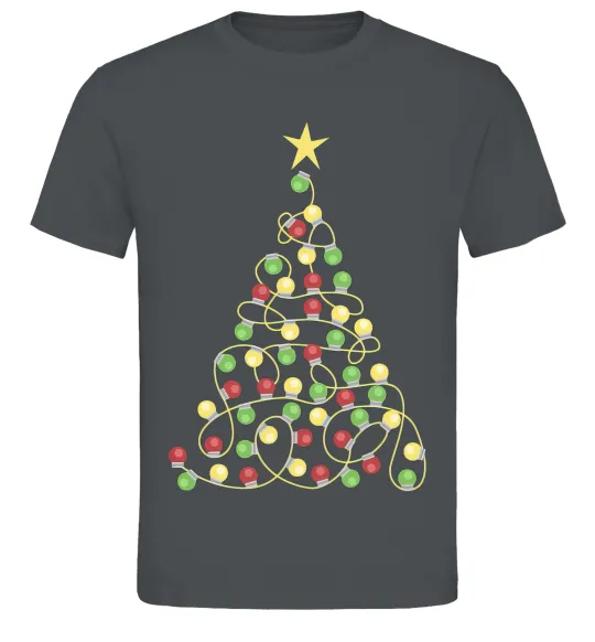 Мужская футболка Ялинка з гірлянди Графит фото