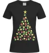 Жіноча футболка Ялинка з гірлянди Чорний Жіноча футболка Ялинка з гірлянди Чорний фото