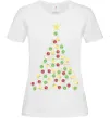 Жіноча футболка Ялинка з гірлянди Білий Жіноча футболка Ялинка з гірлянди Білий фото
