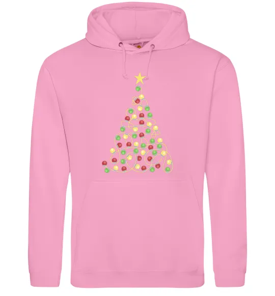 Мужская толстовка (худи) Ялинка з гірлянди Розовый фото