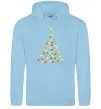 Женская толстовка (худи) Ялинка з гірлянди Голубой фото
