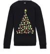 Детский Свитшот Ялинка з гірлянди Черный фото