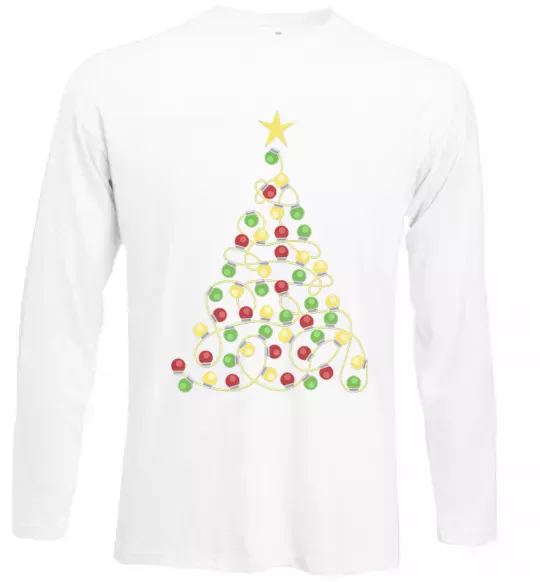 Лонгслив Ялинка з гірлянди Белый фото