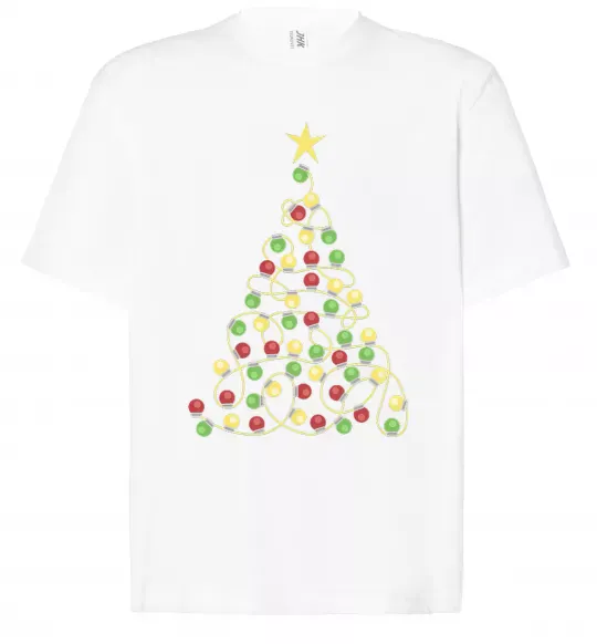 Футболка Оверсайз Ялинка з гірлянди Белый фото