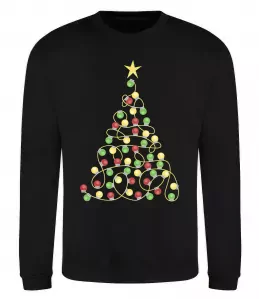Свитшот Ялинка з гірлянди Черный фото