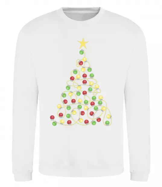 Світшот Ялинка з гірлянди Білий фото