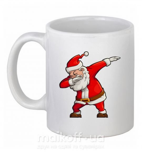 Чашка керамическая Санта танцует Белый фото