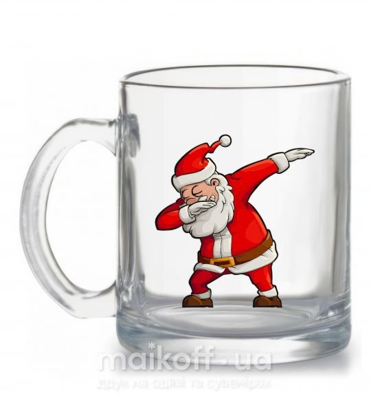 Чашка стеклянная Санта танцует Прозрачный фото