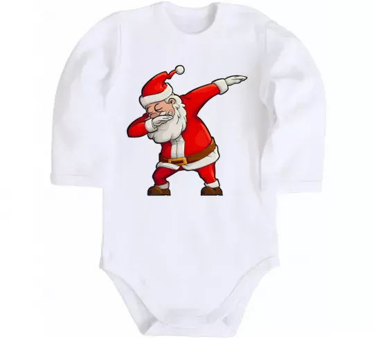 Детский боди Санта танцює Белый фото