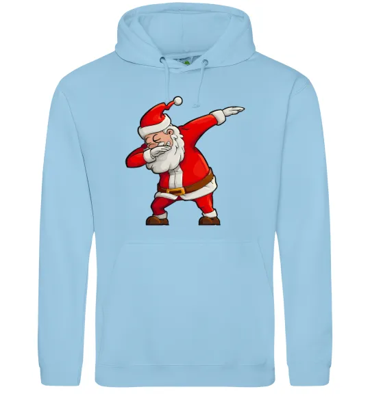 Чоловіча толстовка (худі) Санта танцює Блакитний фото